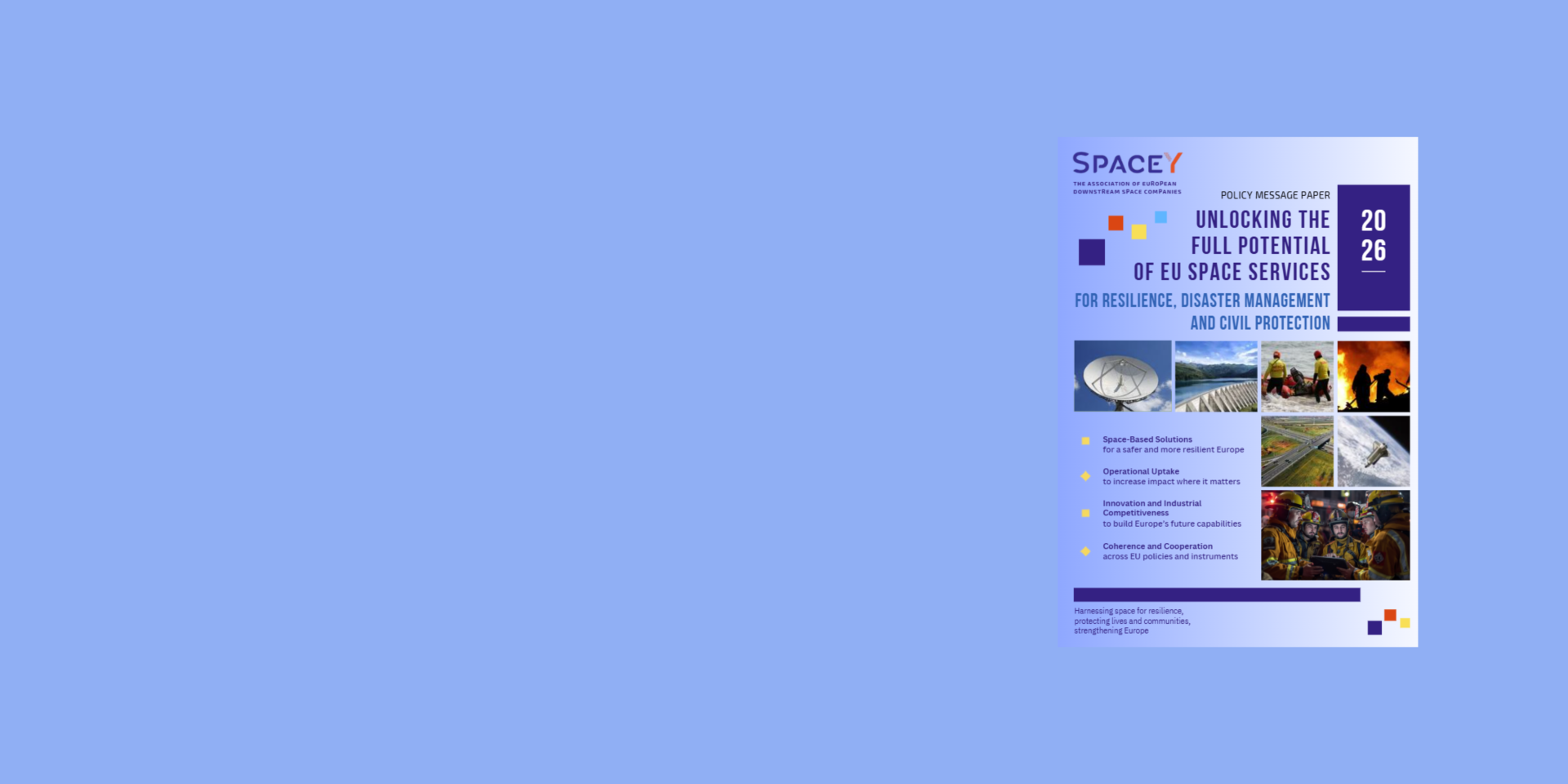 Space Y Policy Message Paper on the operational uptake of EU space services for resilience and civil protection